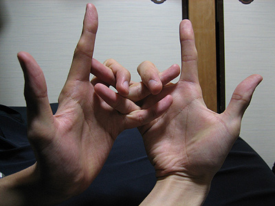 hand frog